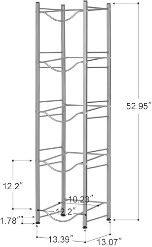 Miniatura 9 de Estante enfriador de agua, soporte para botellas de agua resistente de 5 niveles, estante de almacenamiento para dispensador de agua de 5 galones,
