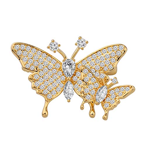 FEELMEM Crystal Rhinestone Butterfly Brooch Pin Blue Color Butterfly Brooches for For Women Girls Wedding/Banquet/Birthday Party (Butterfly brooch-crystal)