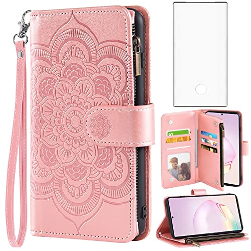 Coque Samsung Galaxy Note 20 Ultra 5G antichoc étui portefeuille avec film écran motif fleur