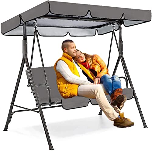Auvent de rechange imperméable pour balancelle de jardin Hollywood - Toit de balançoire d'extérieur pour balancelle de terrasse 2/3 places - Facile à installer