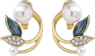 OFFICIALLY GORGEOUS BY EVERSTYLISH Pearl and Leaf Stud for Women | Lightweight everyday wear Earrings | Everyday Wear Jewe... Price In India