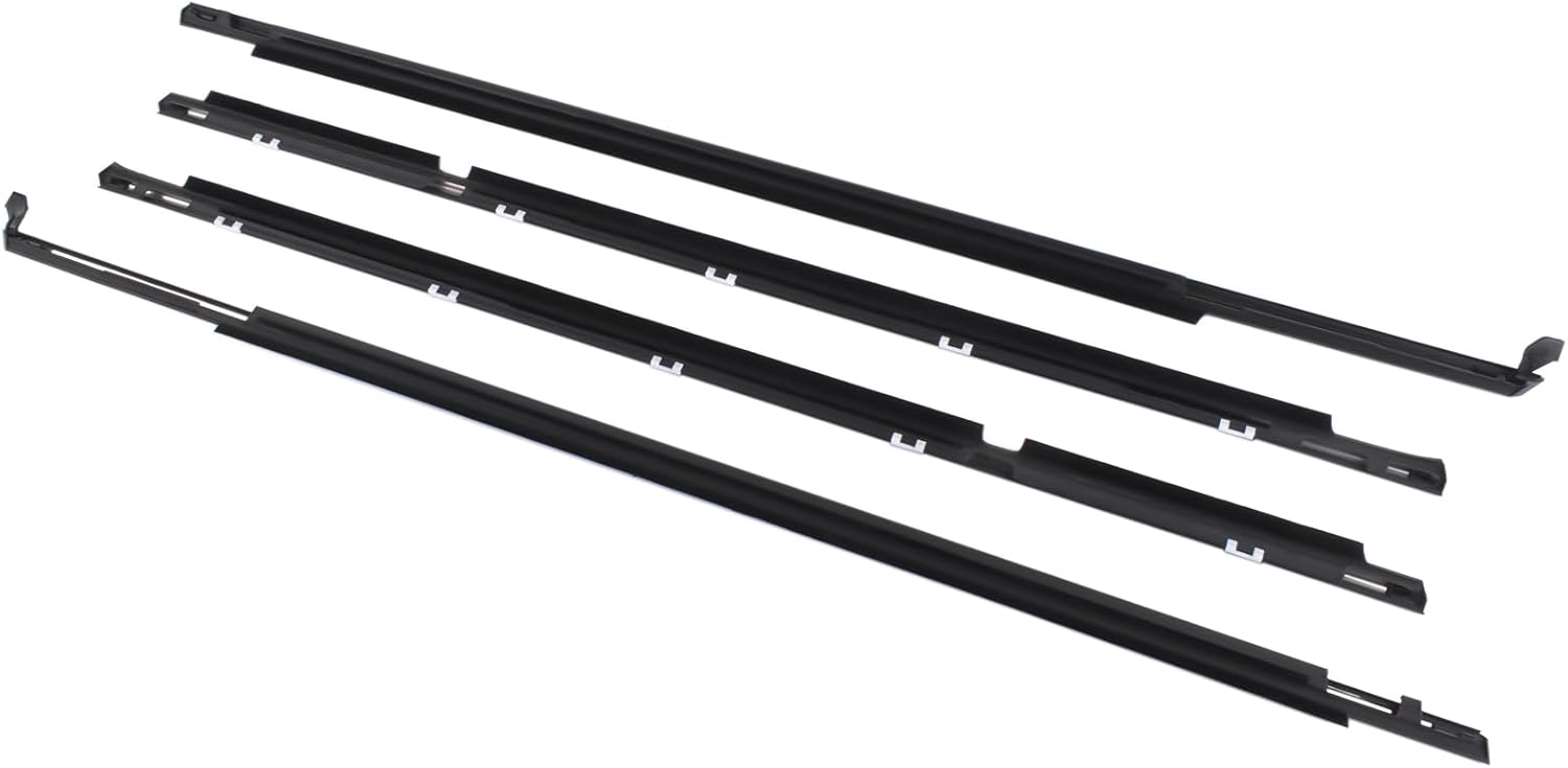 Weatherstrip Window Molding Trim Seal Belt Set Replacement for 1995-2002 Toyota Corolla 75710-02050 75720-02050 75730-02040 75740-02040