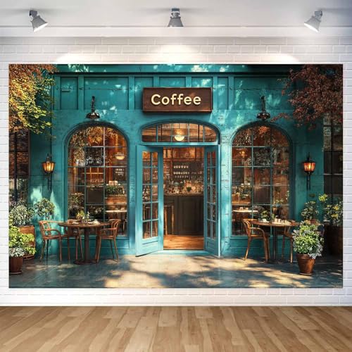 Fondo Fotográfico 10x8ft Azul Café Vintage miniatura 1