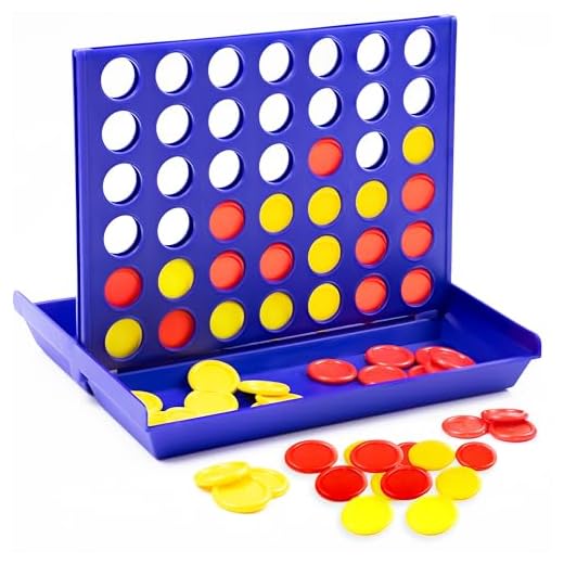 VingaHouse Conecta 4, Juego de Mesa para niños,4 en una Fila Juego de Mesa Vertical, Juego de Estrategia para 2 Jugadores,Regalos de Juguetes educativos para el día/cumpleaños del niño