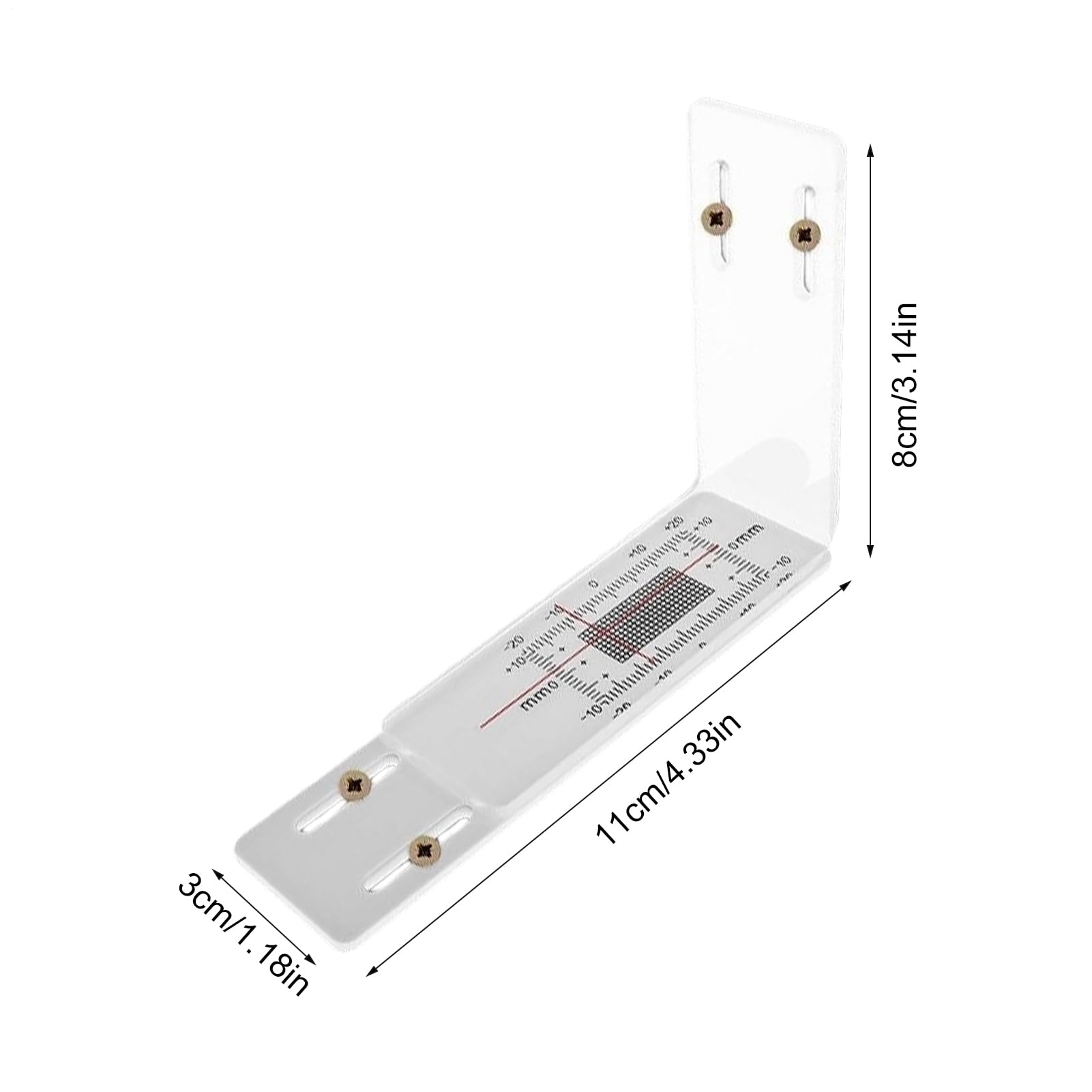 Moniteur de Jauge de Fissure | Jauge de Mesure en Acrylique en L - Contrôleur de Fissures - pour des Fissures sur Intérieurs et Extérieurs et Angles