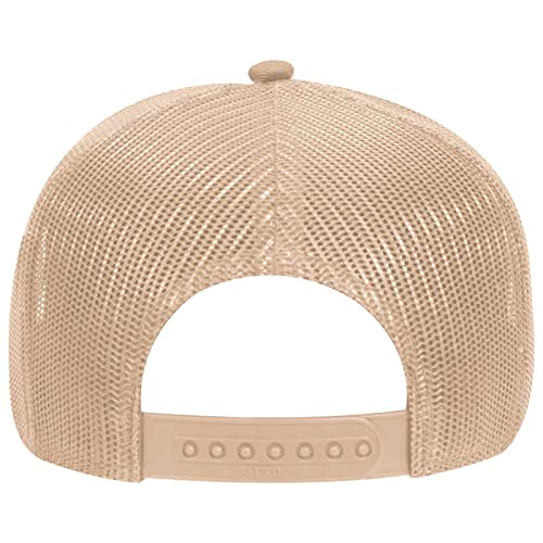 OTTO Wholesale 12 x Cap 5 Panel Mid Profile Mesh Back Trucker Hat (0332 - Blk/KHA) (OSFM - Adult) - Thumbnail 3