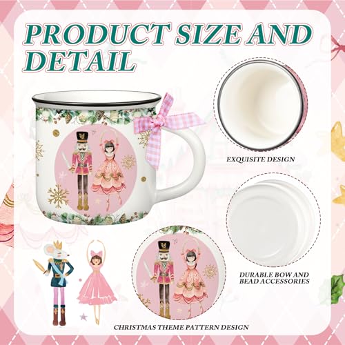 Juego de 6 Mini Mugs de Café Navideños Rosados miniatura 3