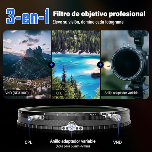 Kit Revoring MKⅡ 58-77 mm para rodar vídeos en exteriores con sol 3
