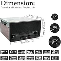 Tourne-Disque Portable Bluetooth Vintage à 3 Vitesses avec Haut-parleurs intégrés | Son Audio amélioré de la Platine… - Les Beatles, Paul McCartney, John Lennon, RIngo Starr, George Harrison Tourne-Disque Portable Bluetooth Vintage à 3 Vitesses avec Haut-parleurs intégrés | Son Audio amélioré de la Platine… – Image 6