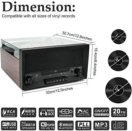 Tourne-Disque Portable Bluetooth Vintage à 3 Vitesses avec Haut-parleurs intégrés | Son Audio amélioré de la Platine… - Les Beatles, Paul McCartney, John Lennon, RIngo Starr, George Harrison Tourne-Disque Portable Bluetooth Vintage à 3 Vitesses avec Haut-parleurs intégrés | Son Audio amélioré de la Platine… – Image 7
