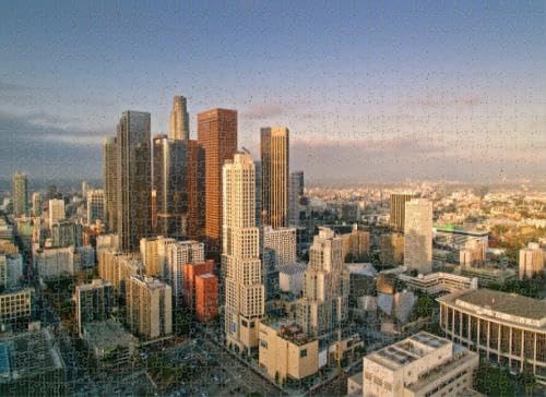 Adult 1000-Piece Downtown LA Skyline Jigsaw Puzzle