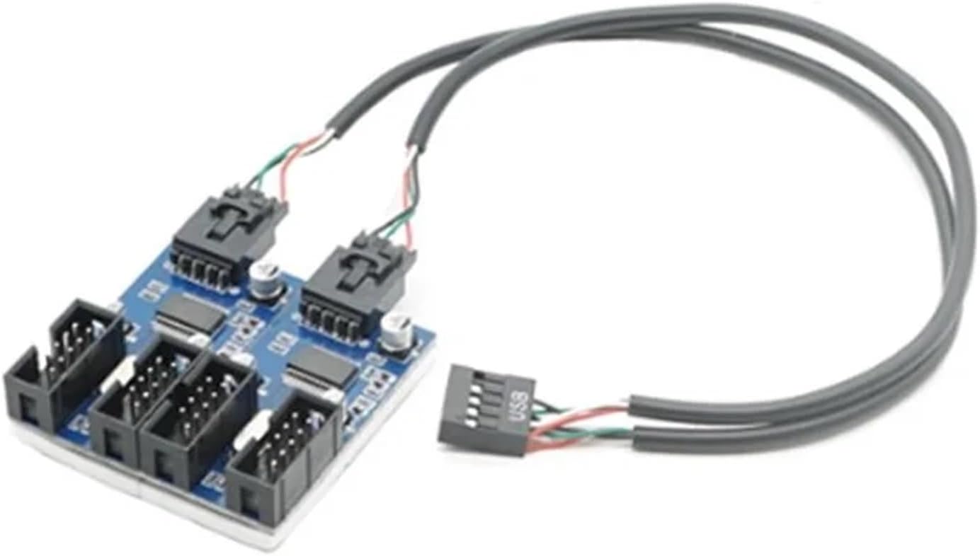 Motherboard 9-pin USB Head Multiplier 1 to 2 Ports 4 Ports 9PIN Female 1 Drag 4 Splitter Adapter Card Cable