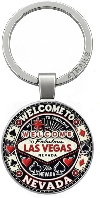 Las Vegas Nevada Keychain Playing Cards Keyring USA