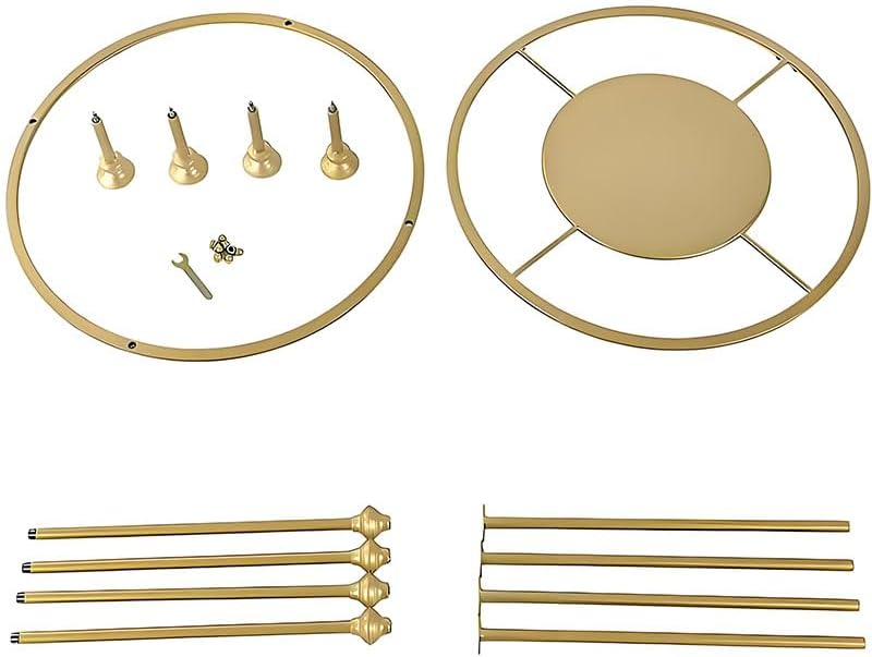 Gold Round Clothing Rack - Heavy Duty Clothes Rack Freestanding for Hanging Dresses & Shirts, Sturdy Metal Garment Rack for Boutique Retail Display, Closets, Laundry and Bedrooms, 51.2 Inch - Image 8