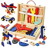 🔧 Lernspiele für Jungen und Mädchen: Der Werkzeugkasten ist sehr geeignet als Rollenspiel Spielzeug für Kinder Junge Mädchen 3 4 5 6 Jahre. Es ist hilfreich für Kinder zu erforschen und zu lernen, wie man Werkzeuge zu verwenden, auch schön für die motorischen Fähigkeiten und Dinge mit Werkzeugen zu tun. Lernspiele ab 3 4 5 6 jahre.