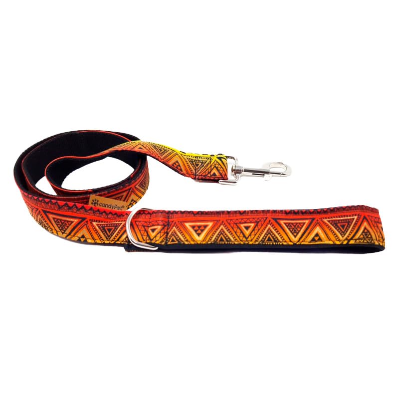 candyPet - Dog Leash - 120 cm Cotton with Soft Shell Padded Handle, Orange Kenya