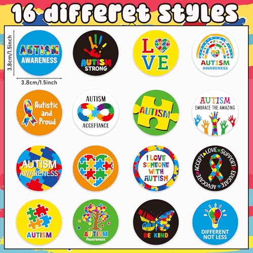 Save $1 on 1000 Autism Awareness Stickers - 2 Rolls - Image 2