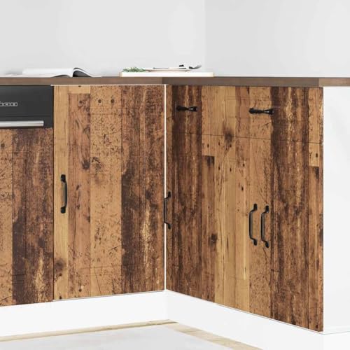 UJCHVHN Kalmar - Mueble base de cocina con diseño de madera antigua y armarios de cocina de almacenamiento