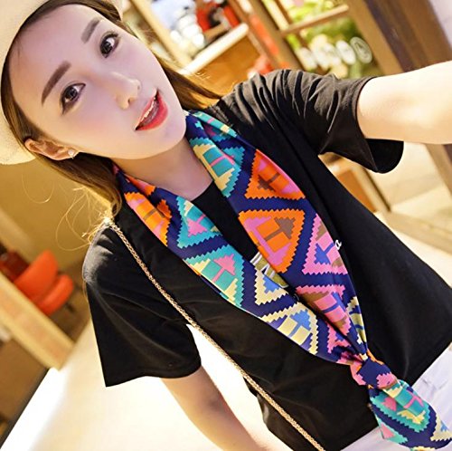 145 x 20cm Women Long Printed Satin Scarf Wrap Shawl Neckerchief for Business Women2