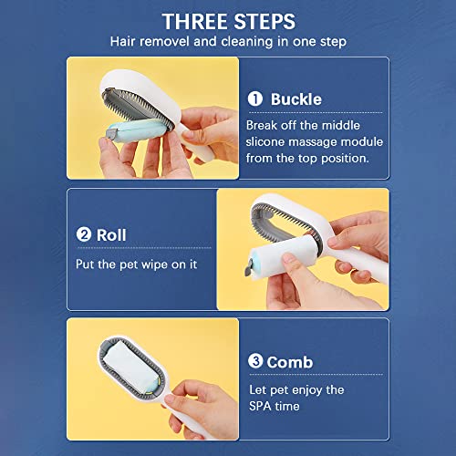 Mingzhe Pente de remoção de pêlos de limpeza de animais de estimação atualizado 4 em 1 com 10 peças