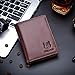 BULLCAPTAIN Large Capacity Genuine Leather Bifold Wallet/Credit Card Holder for Men with 15 Card Slots QB-027 (Brown)