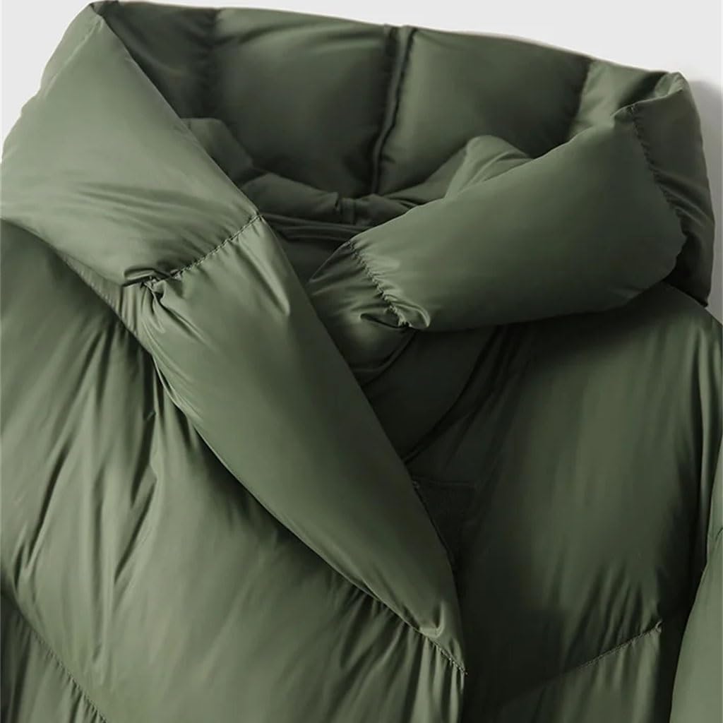 Women's Long Winter Large Warm Down Jacket Casual Street Hoodie Light Parka