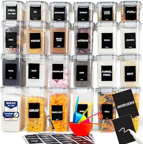 Deco haus® Vorratsdosen mit Deckel luftdicht 24er Set - Aufbewahrungsbox...