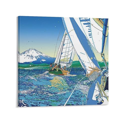 鈴木英人 イラストレーター アートポスター (15) ホーム装飾 パネル 壁アート 現代壁掛け 絵画 版画 芸術作品 インテリア12x12inch(30x30cm)