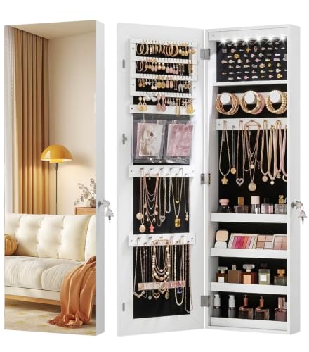 LVSOMT Wall Mounted Jewelry Cabinet