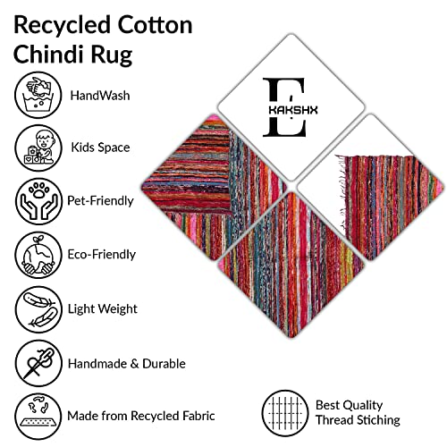 Multicolor Rug, 4*6' Rug For Living Room, Area Rug, Recycled Chindi Rugs For Entryway, Hand Woven Area Rugs, Kitchen Rugs, Boho Area Rug, Room Rug, Runner Rag Rug, Rustic Rug 48*72 Inch (Brown Color) #TOP2