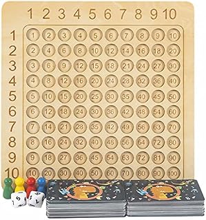 Hands DIY Wooden Math Multiplication Board Montessori Children Counting Toy Educational Multiplication Board Game Wooden Math Blocks Board for Toddlers Kids Over 3 Years Old