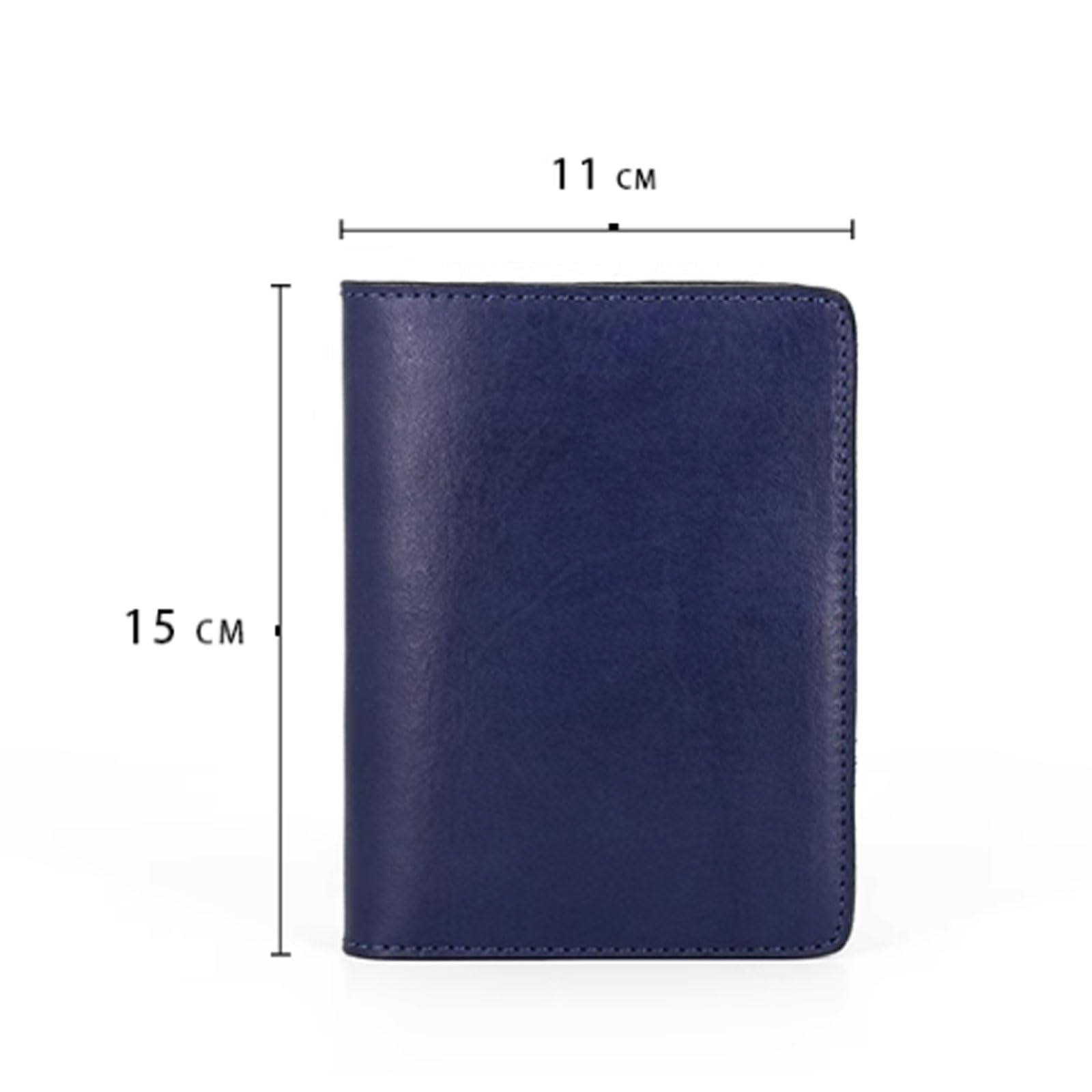 Bolsa de documentos de viaje para pasaporte, de piel vacuna, tarjetero, cartera, funda para pasaporte, Brown, 11 x 15 cm, Casual