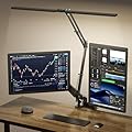 SKYLEO Led Desk Lamp for Home Office - 2400LM Ultra Bright Desk Light -Eye Caring Desk Lamp with Clamp - Adjustable Office Lamp with Remote Control- Easy Installation - 24W Black