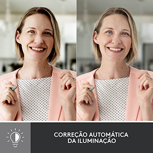 Webcam Full HD Logitech Brio 500 com Microfones Duplos com Redução de Ruídos, Proteção de Privacidad