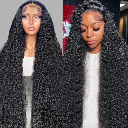 Deep Wave Lace Front Wigs Human Hair Wigs for Women 13x6 HD Lace Front Wigs Human Hair 200 Density Deep Curly Lace Frontal Wigs Human Hair Pre Plucked with Baby Hair 20 Inch