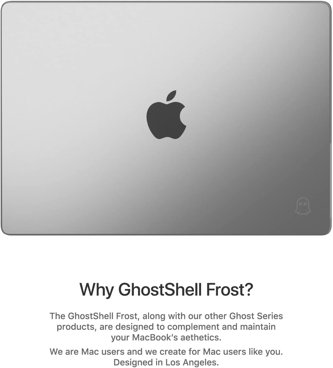 GhostShell Frost Premium Hardshell Case with Scratch-Resistant Textured Matte Finish (No Sticky Rubber Coating), Compatible with MacBook Air 13" 2025 2024 2022 M4/M3/M2, Clear