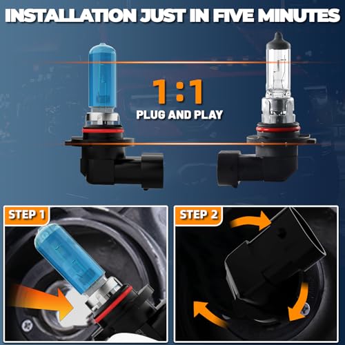 Image of Headlight Bulbs Compatible With Chevrolet Chevy Malibu 2013-2015, 9005 /H10 /HB3 High Beam + H11 /H8 /H9 Low Beam + 9140 /9145 Fog Lights Halogen Light Bulbs, Super Bright 6000K White,Pack of 6