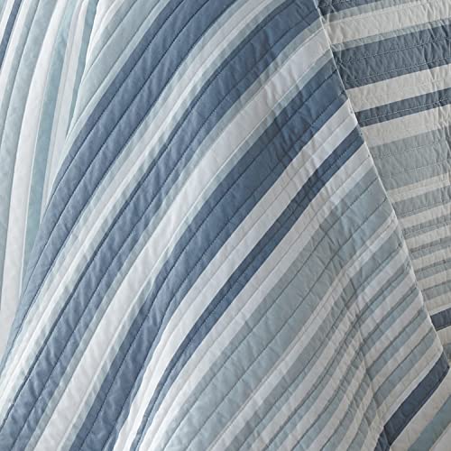 Parure de lit King size Levtex Home Truro bleue à rayures pour chambre parentale élégante