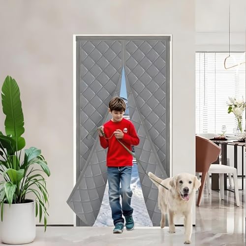 Rideau de porte thermique pour bloquer les courants d'air gris - 7