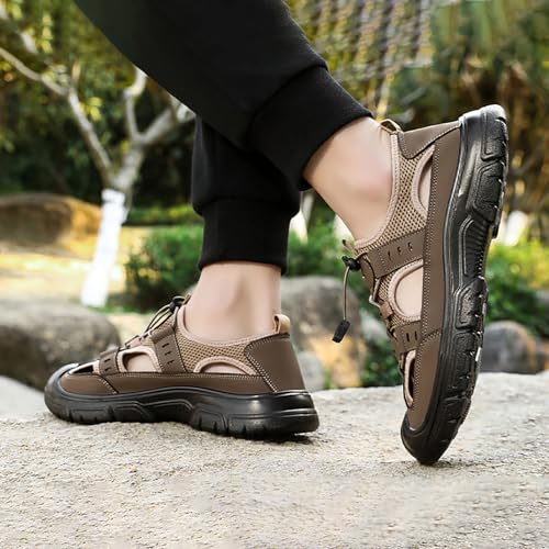 Men's Sport Hiking Sandals Outdoor Hiking Closed Toe Outdoor Athletic Walking Sandal for Lightweight Summer Beach Water Shoes4