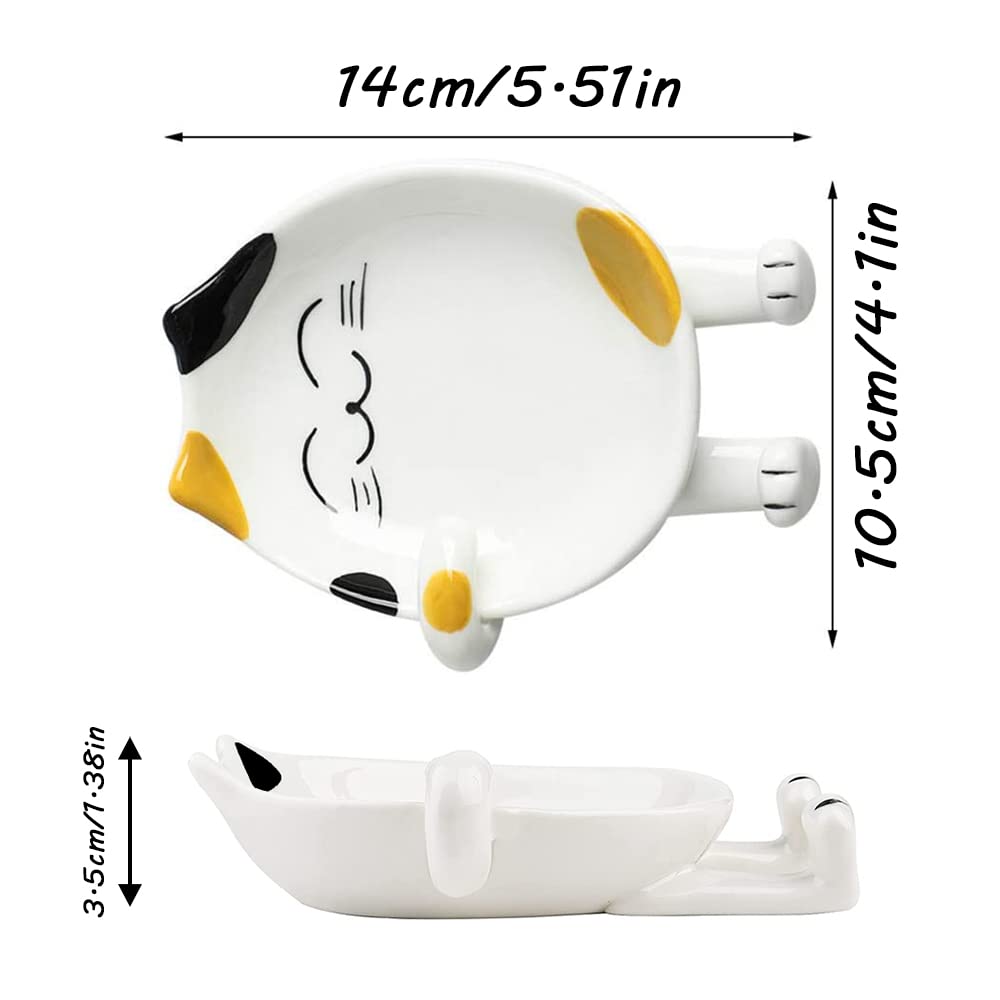Ceramic Cat Spoon Rest for Kitchen Counter Multi-Functional Chopsticks Spoon Holder,Ceramic Utensil Holder -Essential Kitchen Gadgets & Accessories - Image 2