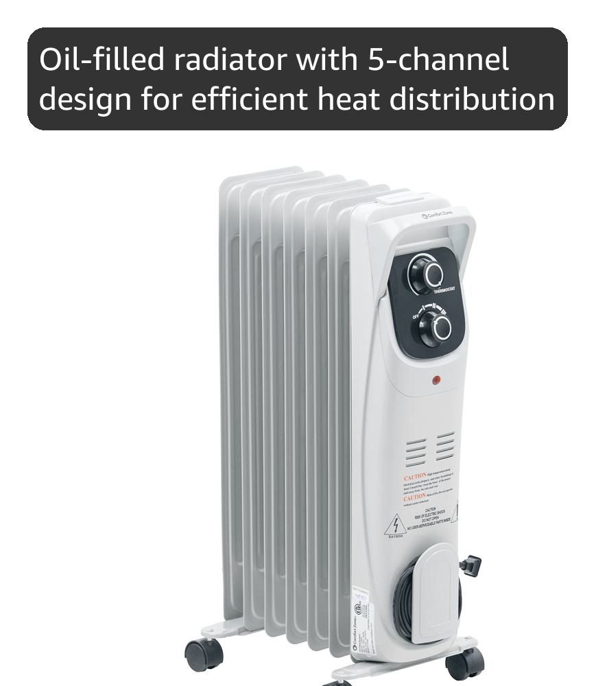 Amazon.com: Comfort Zone Oil-Filled Radiator Space Heater, Radiant