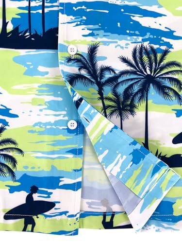 Boy's Hawaiian Shirts Short Sleeve Button Down Dress Shirt,Kids Summer Beach Hawaiian Shirts for 4-15 Years4