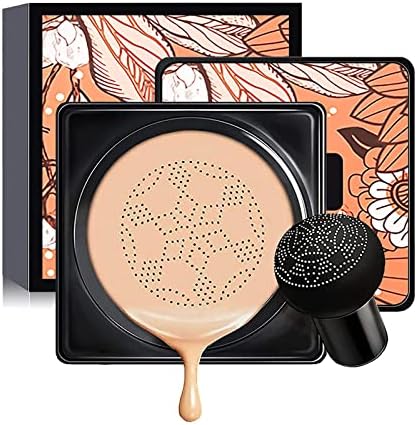 Mushroom Head Air Cushion CC Cream, BB Cream, Face Moisturizing Liquid Cover Concealer Long-Lasting, Moisturizing BB Cream with Mushroom Makeup Sponge