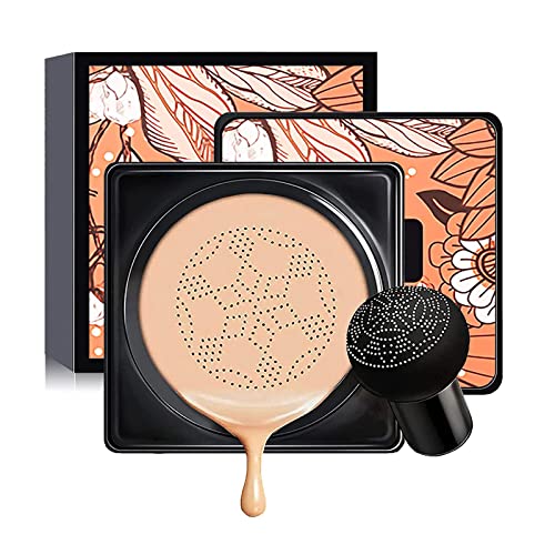 AONAT CC Crema Corrector Cojín De Aire BB Cream, La Cabeza De Hongos BB Cream, Líquida Fundación, Air Cushion CC base duradera hidratación brillo color Reparación maquillaje base líquida - Natural