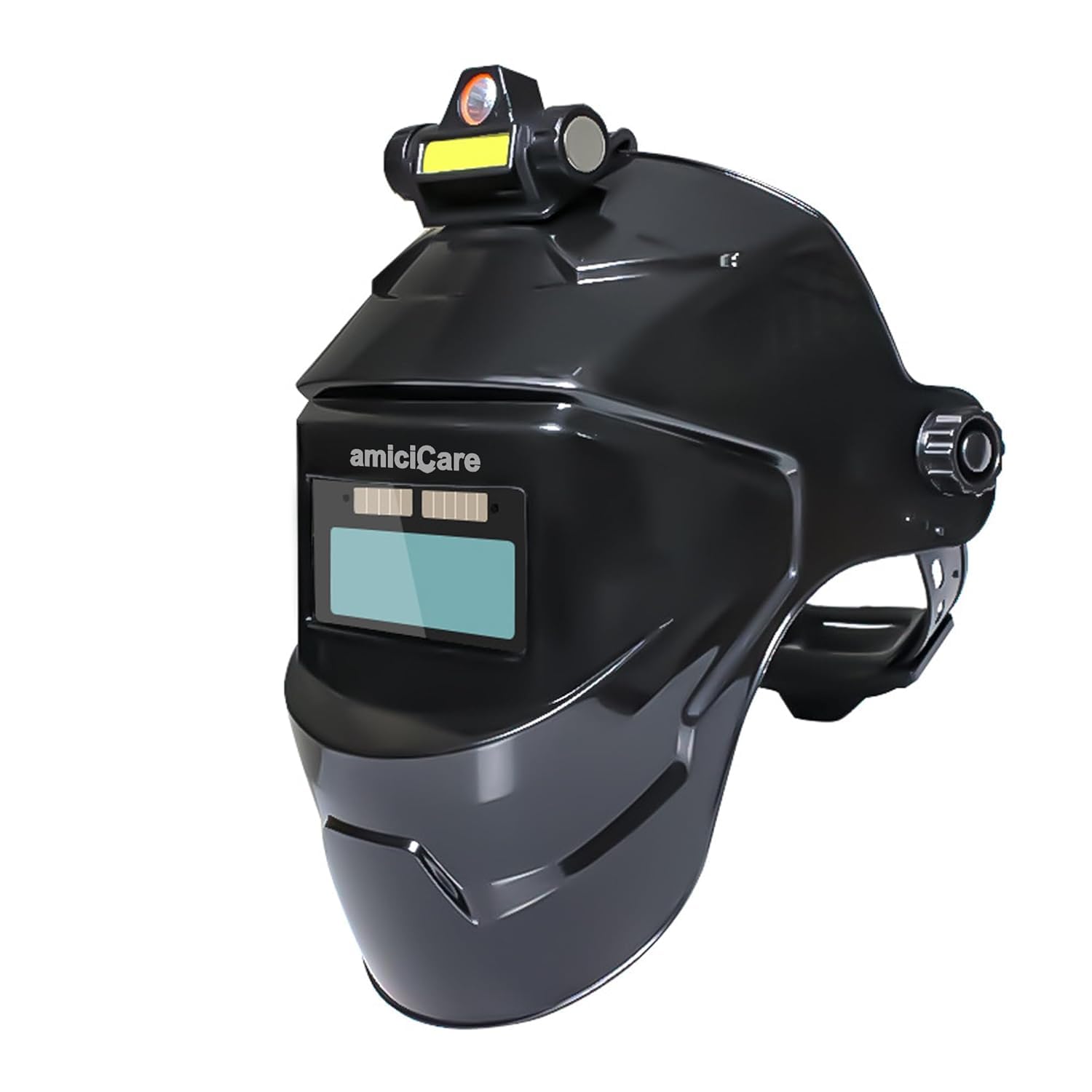 amiciCare Solar-Powered Auto-Darkening Welding Helmet, Automatic Dimming Facemask for Welding Grinding with Rechargeable Torch for Day and Night Work (B0DHZQ1JMC) Amazon Price History, Amazon Price Tracker