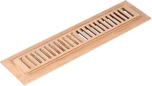 Miniatura 2 de Homewell Registro de piso de madera de roble rojo, cubierta de ventilación, 2 x 14 pulgadas, sin terminar