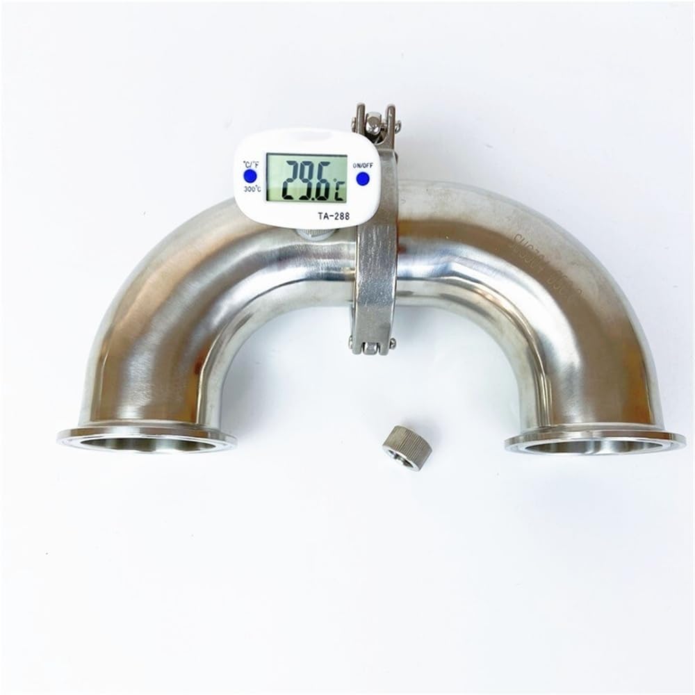 304 Stainless Steel Fitting U Elbow SS304 Pipe Fitting, 2 Inch (51mm) OD64mm Sanitary Tri-Clamp 90-Degree, Stainless Steel