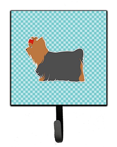 Yorkshire Terrier Yorkie Checkerboard Blue Leash or Key Holder