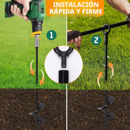 Anclajes de suelo para carpas y camas elásticas con cabeza de conversión 5